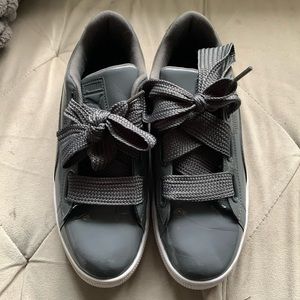 PUMA dark gray patent leather women’s 9